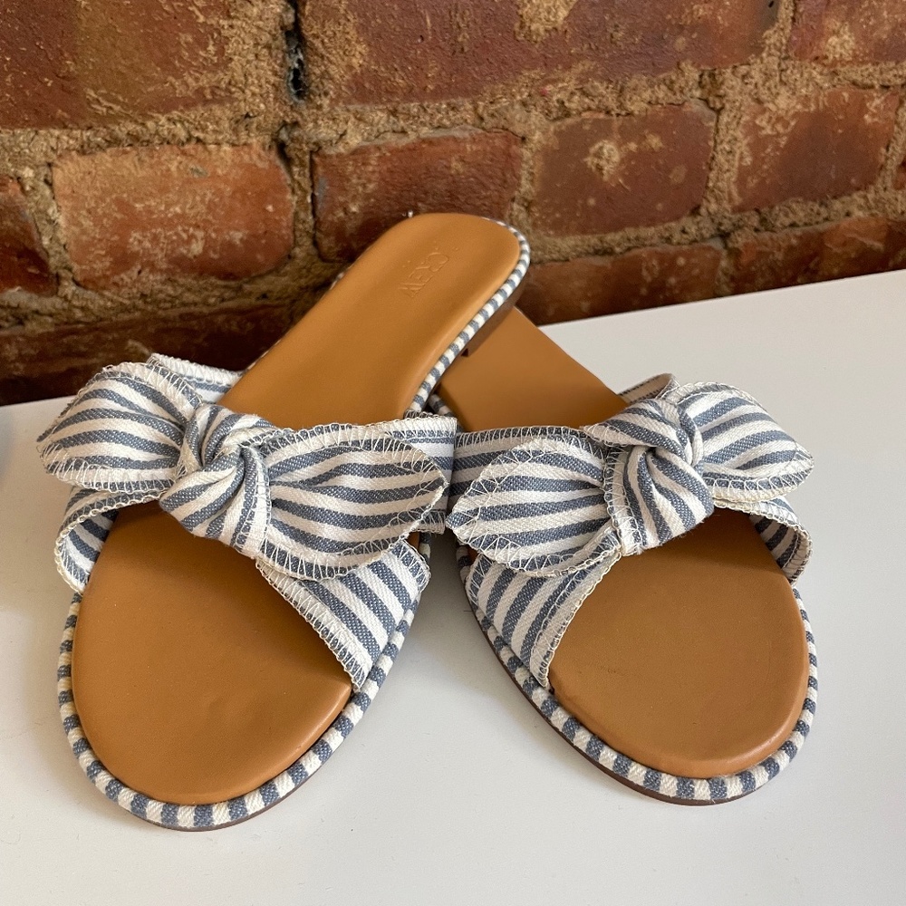 J Crew Striped Slide Sandals
